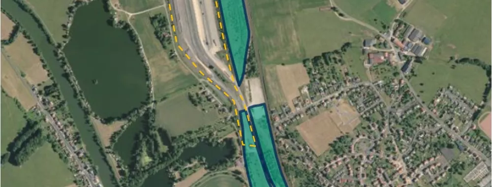 Vue aérienne de l'emprise