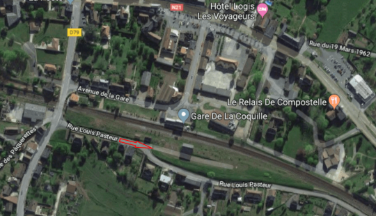 Vue aérienne d'un entrepôt à louer sur la commune de La Coquille