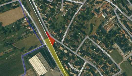 Vue aérienne d'un terrain nu à louer à Chambly